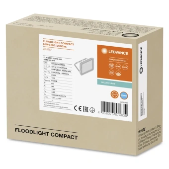 20W/6500K (=160W) IP65 2000Lm Симметричный 100° Белый - Светодиодный прожектор LEDVANCE FLOODLIGHT COMPACT