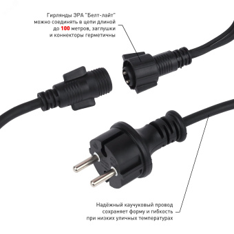 Гирлянда Белт Лайт набор 10 м, ERABL-MK10 30 LED ламп (шаг 30 см), мультиколор, 220 В, каучук