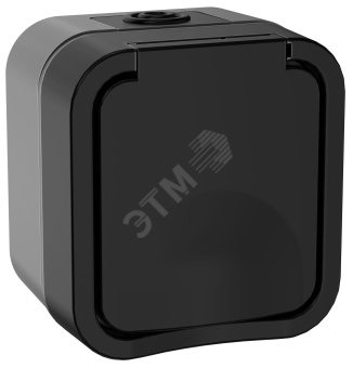 Розетка 1-местная с заземляющим контактом и крышкой TORS 16А IP55 графит