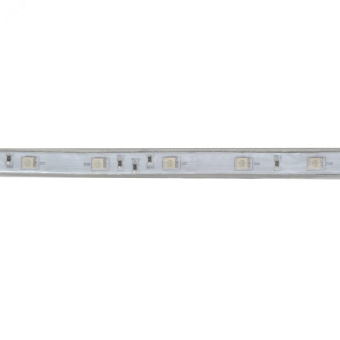 Светодиодная гибкая герметичная лента . ULS-Q215 5050-30LED/m-14мм-IP67-220V-7,2W/m-50M-RGBВ ПВХ трубке. Упаковка - бобина 50 м. IP67. Угол излучения 120. Кратность резки 1 м. Многоцветная.