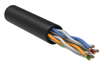 Витая пара U/UTP кат.6 4x2х23AWG solid LSZH       нг(А)-HF 305м черный