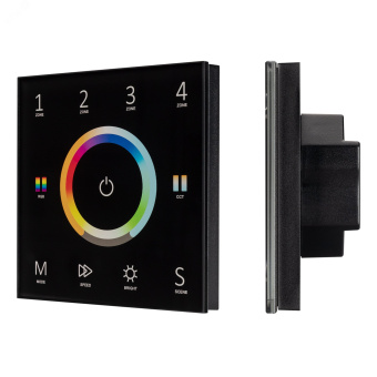 Панель Sens SMART-P67-MULTI Black (230V, 4 зоны, 2.4G) (ARL, IP20 Пластик, 5 лет)