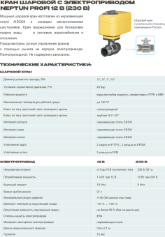Кран с электроприводом  PROFI 1/2 220В