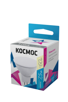 Лампа светодиодная LED 7.5Вт JCDR 220В GU5.3 D50х45 3000 теплый 590лм