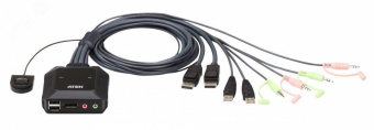 Переключатель KVM 2 порта, DisplayPort, USB, 4096 x 2160