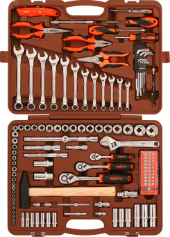 Набор инструмента универсальный 18 1/4'', 3/8'' и 1/2''DR, 131 предмет