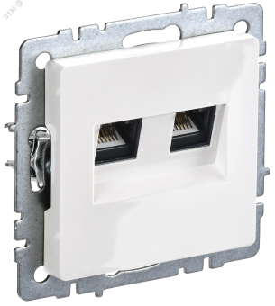 BRITE Розетка компьютерная двойная кат.5E RJ45 РК10-2-БрБ белый