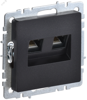 BRITE Розетка компьютерная двойная RJ45 кат.5E РК10-2-БрЧ черный