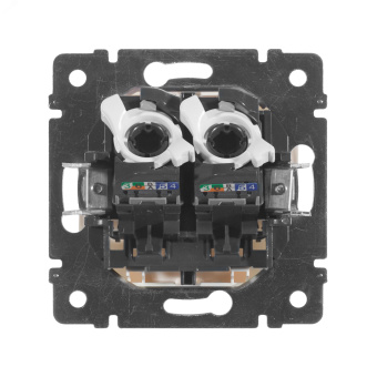 VALENA Розетка компьютерная RJ45х2 UTP белая