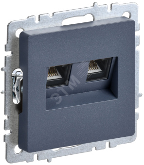 BRITE Розетка двойная RJ11+RJ45 кат.5E РК/Т12-БрМ маренго