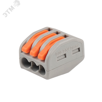 Клеммы монтажные многоразовые PTC-3P 222-413 450V 32A 0,08-2,5(4.0)mm2 , 3 отверстия, серые 10 шт.