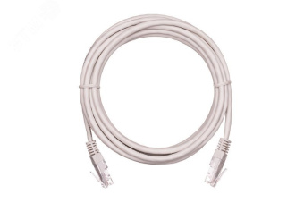 Шнур U/UTP 4 пары категория 5e 2хRJ45/8P8C T568B медный PVC серый 0.5м 10шт.