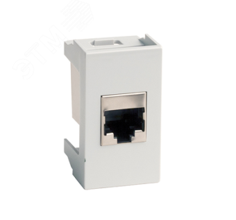 Розетка VIVA компьютерная RJ45 категория 5E экранированная 1 модуль серая
