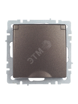 BRITE Розетка с заземлением с защитными шторками и крышкой 16А IP44 РСбш10-3-44-БрТБ темная бронза