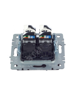 BRITE Розетка компьютерная двойная RJ45 кат.5E РК10-2-БрЧ черный