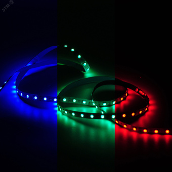 Лента светодиодная LED 5050/60-SMD 10 Вт/м 700 Лм/м RGB IP20 12 В DC 10 мм (катушка 5 м) Basic Gauss
