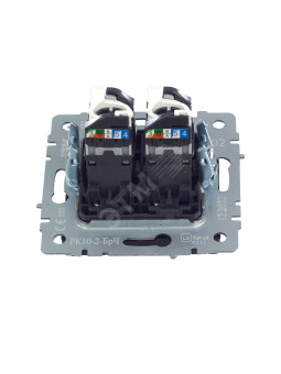 BRITE Розетка компьютерная двойная RJ45 кат.5E РК10-2-БрЧ черный