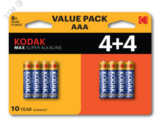 Батарейка LR03 4+4BL MAX SUPER Alkaline AAA