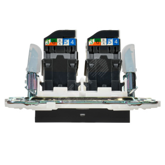 SKANDY Розетка компьютерная двойная RJ45 кат.5E SK-K03Bl черный IEK
