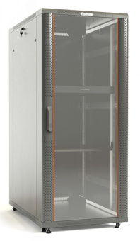 Шкаф напольный 19-дюймовый22U1100x800х1000 мм (ВхШхГ)передняя стеклянная дверь