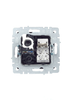 BRITE Розетка двойная RJ11+RJ45 кат.5E РК/Т12-БрТБ темная бронза