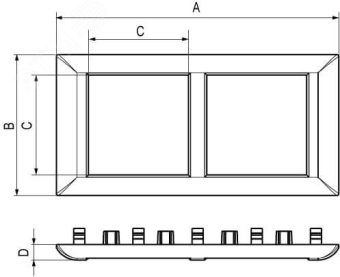 Avanti Рамка-суппорт белая для In-liner Front, 2 модульная