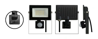 10W/4200К SENSOR (ЧЁРНЫЙ) 220-240В 850Лм 122x150x45мм - Светодиодный прожектор с датчиком движения и освещённости FOTON LIGHTING
