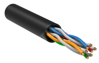 Витая пара U/UTP кат.5E 4x2х24AWG solid LSZH 305м черный
