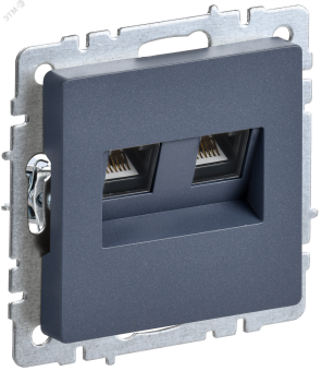 BRITE Розетка двойная RJ11+RJ45 кат.5E РК/Т12-БрМ маренго