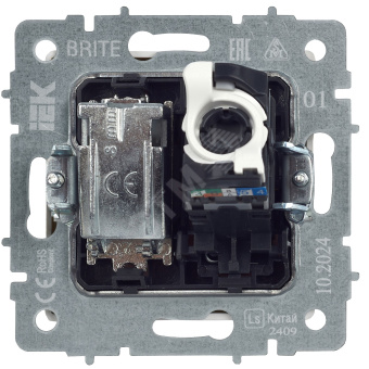 BRITE Розетка двойная TV+RJ45 кат.5E РТВ/РК12-БрЧ черный