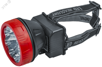 Фонарь светодиодный NPT-H21-ACCU налобный 9LED 1Вт 2 режима Li-ion 0,9Ач