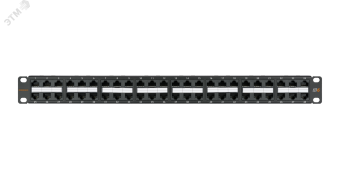 Панель 19 дюймов, 1U, 48 портов, Кат.6, RJ45/8P8C, неэкран, черная