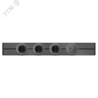 MultiTrack Розетка 2хUSB (тип А+С) 18Вт, 5В/3А Графит