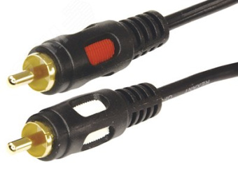 Шнур 2 RCA - 2 RCA, 1.5 м., черный GOLD