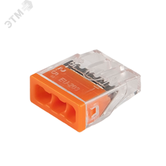 Клеммы монтажные PTC-3P 2273-203 450V 32A 0,14-4.0mm2 , 3 отверстия,  прозрачные, 100 шт.