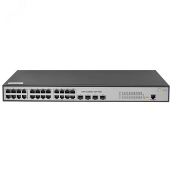 Управляемый POE коммутатор (L2), 24 порта, 10/100/1000 Мб/с, 4xSFP, 185 Вт