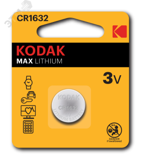 Батарейка CR1632-1BL MAX Lithium (60/240/36000)