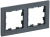 BRITE Рамка 2 поста РУ-2-БрГ графит BRITE Рамка 2 поста РУ-2-БрГ графит