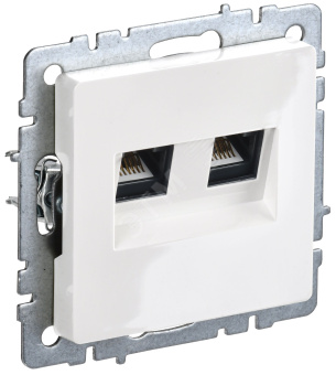 BRITE Розетка компьютерная двойная кат.5E RJ45 РК10-2-БрБ белый
