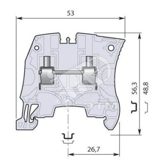 Клемма винтовая ZS6-YL 6мм.кв. желтая