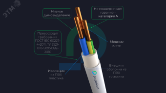 Кабель силовой NYM-J 5х6 барабан
