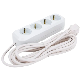 4х5м | 13А / 2990W / IP20 / Без выключателя / С заземлением / ПВС 3х1 | - Удлинитель бытовой UNIVersal