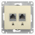 Розетка Glossa двойная компьютерная RJ45 + RJ45 кат.5E механизм бежевый Розетка Glossa двойная компьютерная RJ45 + RJ45 кат.5E механизм бежевый