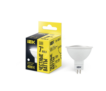 Лампа светодиодная MR16 софит 7Вт 230В 4000К GU5.3 IEK