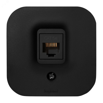 Розетка компьютерная RJ45 категория 5e UTP - Legrand Quteo - IP20 накладной монтаж - чёрный матовый