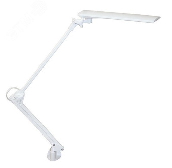 Светильник настольный белый LED 6,5w сенсорный выключатель струбцина 2 звена диммируемый
