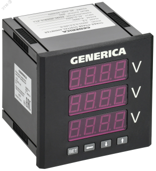 Вольтметр цифровой щитовой трехфазный DO RS-485 96х96мм LED GENERICA