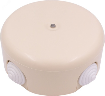 Коробка распределительная 110мм, пластик, цвет Песочное золото с кабельными вводами