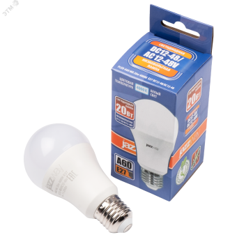 Лампа светодиодная LED 20Вт A60 E27 4000K низковольт. 12-48V JazzWay