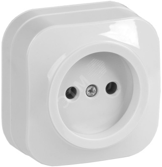 GLORY Розетка одноместная наружная без заземления белая